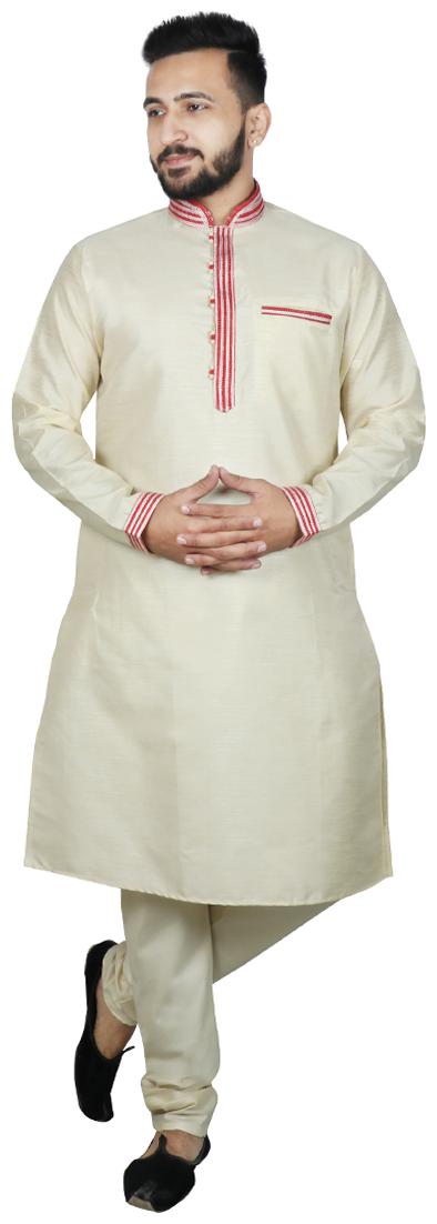 

SG LEMAN Cream Solid Kurta and Pyjamas