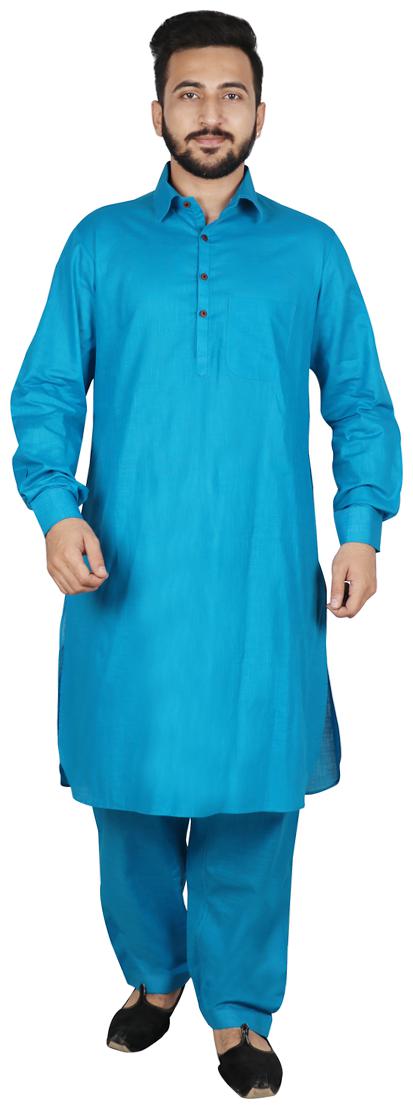 

SG LEMAN Kurta Pyjama Set For Men - Turquoise