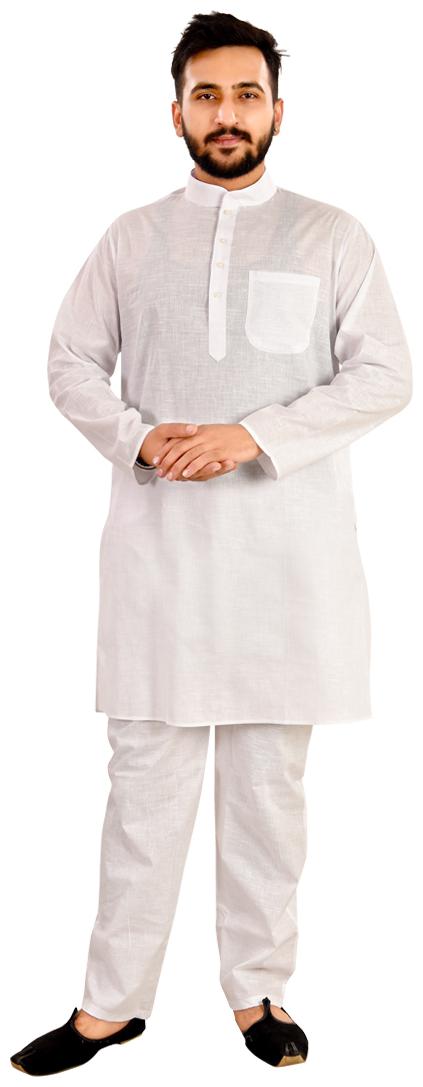 

SG LEMAN White Solid Kurta and Pyjamas
