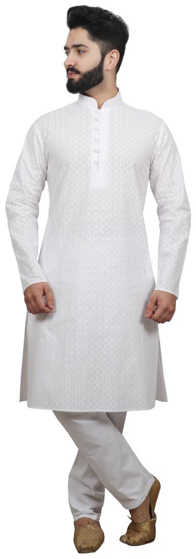 

SG LEMAN Kurta pyjamas For Men - White