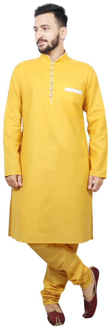 

SG LEMAN Kurta Pyjama For Men - Yellow