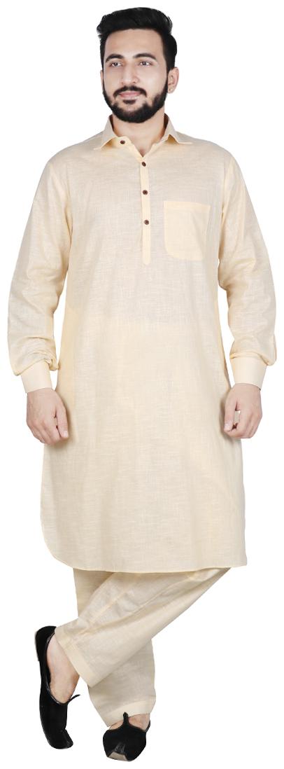 

SG LEMAN Kurta Pyjama Set For Men - Beige