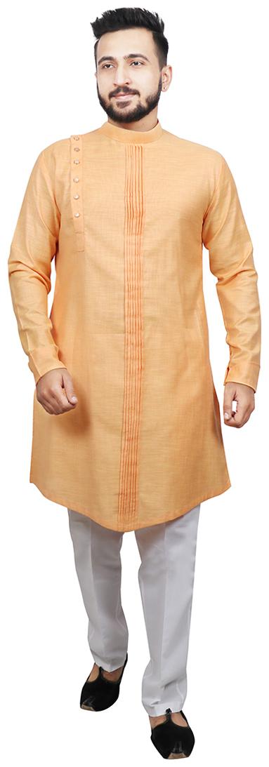 

SG LEMAN Orange Solid Kurta and Pyjamas