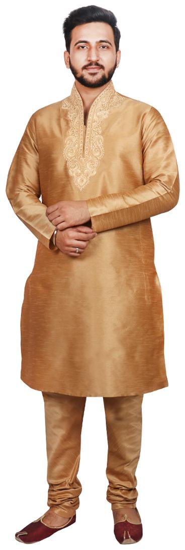 

SG LEMAN Kurta Pyjama set for Men Beige