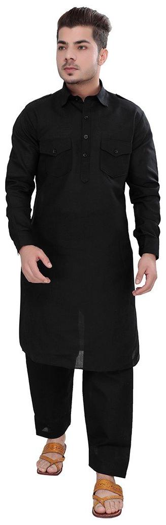 

SG LEMAN Kurta Pyjama set for Men Black