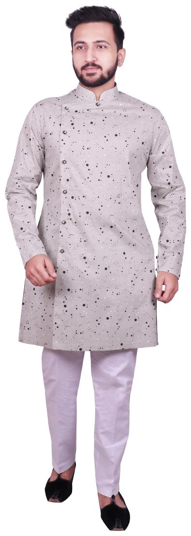 

SG LEMAN Grey Polka dolts Kurta and Pyjamas