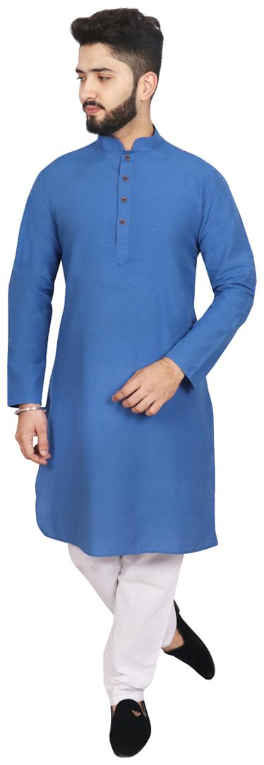 

SG LEMAN Kurta Pyjama set for Men - Blue White