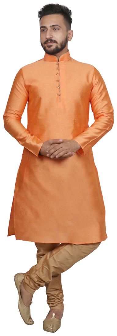

Sg Leman Kurta Payjma Set For Men - Orange Beige