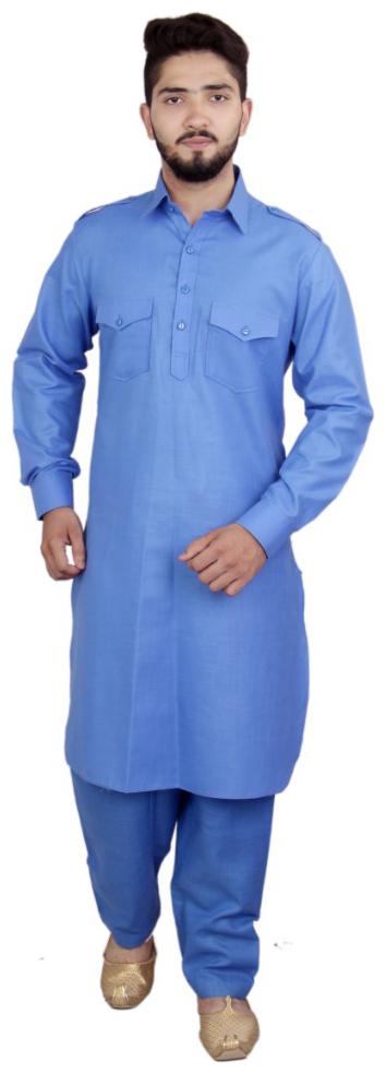 

SG LEMAN Kurta Pyjama set for Men Blue