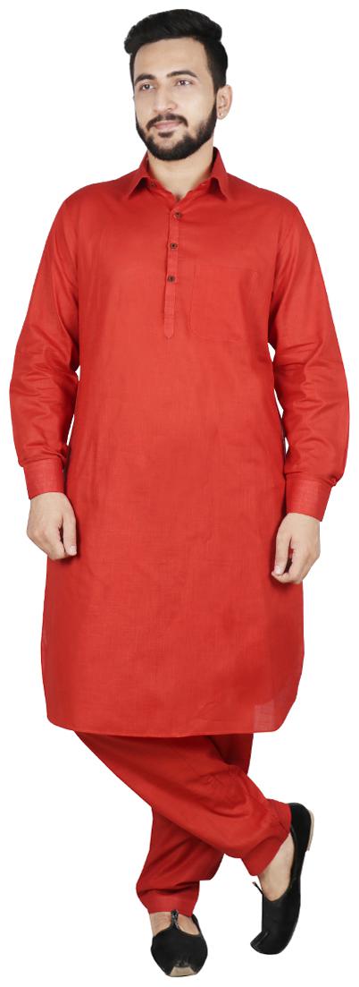 

SG LEMAN Kurta Pyjama For Men - Orange