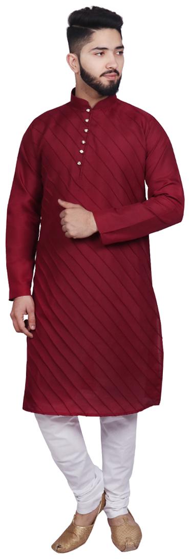 

SG LEMAN Kurta pyjama set for Men Maroon