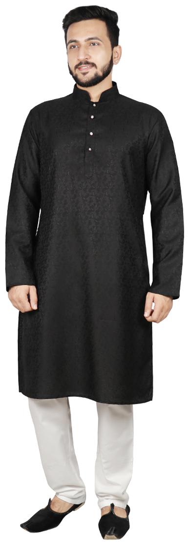 

SG LEMAN Kurta Pyjama Set For Men Black and White color