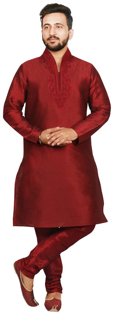

SG LEMAN Kurta Pyjama set for Men Maroon