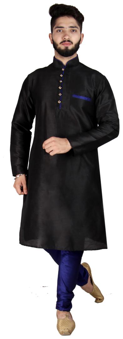 

SG LEMAN Kurta Pyjama set for Men - Black Blue