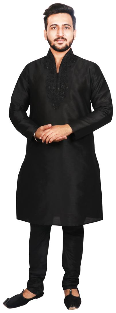 

SG LEMAN Kurta Pyjama set for Men Black