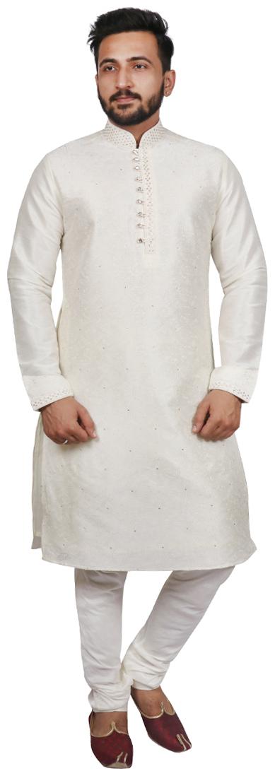 

SG LEMAN Kurta Pyjama set For Men White