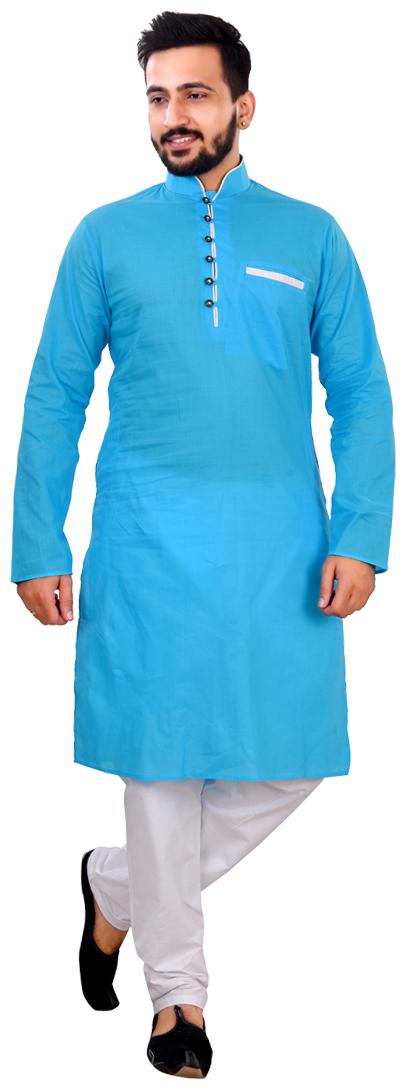 

SG LEMAN Kurta Pyjama set for Men Blue