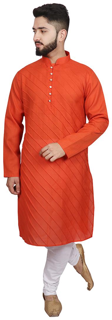 

SG LEMAN Kurta pyjama set for Men - Orange