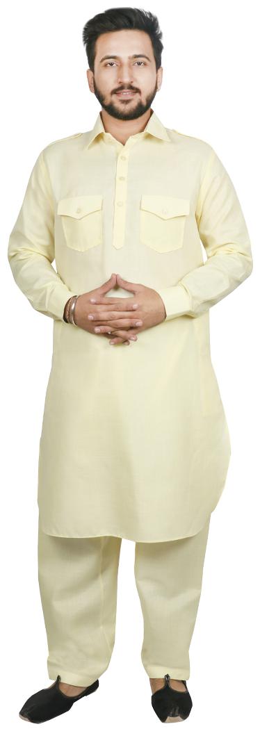 

SG LEMAN Kurta Pyjama set for Men Yellow