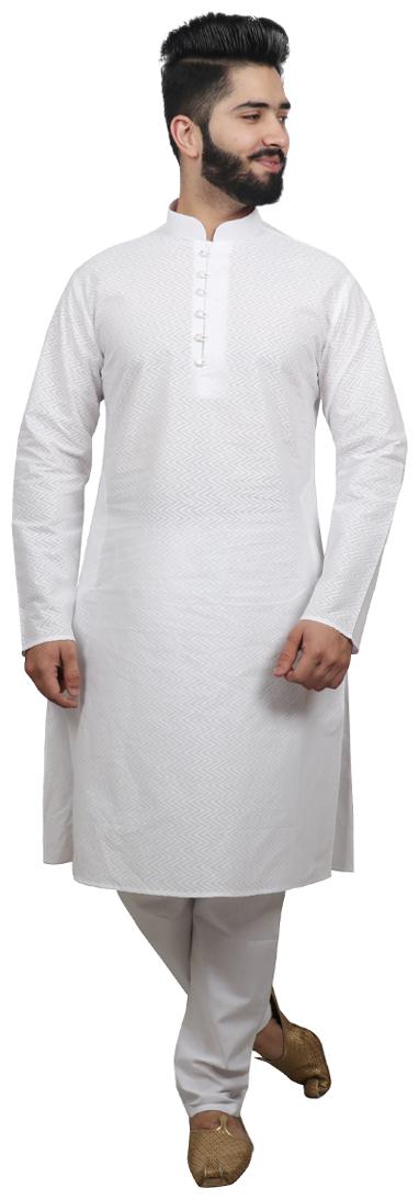 

SG LEMAN Kurta pyjamas For Men - White