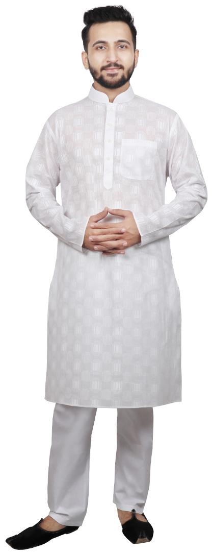 

SG LEMAN Kurta pyjama For Men-White