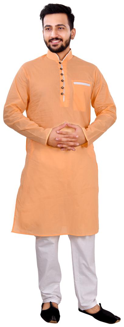 

SG LEMAN Kurta Pyjama set for Men Orange