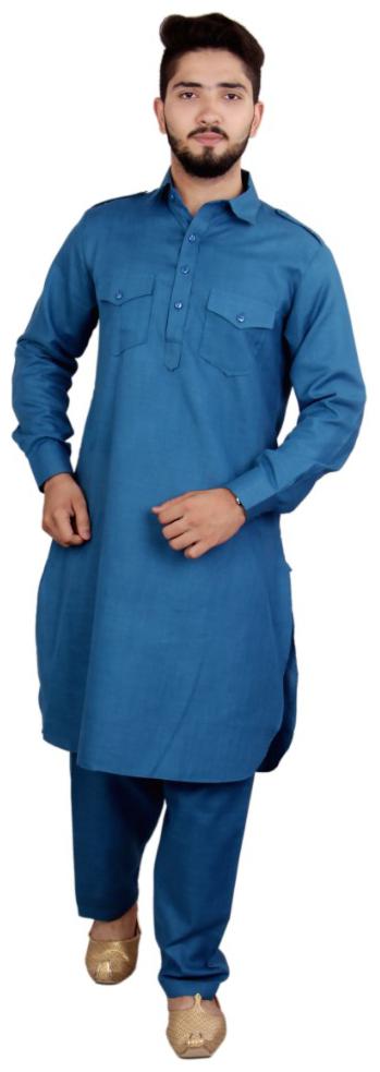 

SG LEMAN Kurta Pyjama set for Men Blue