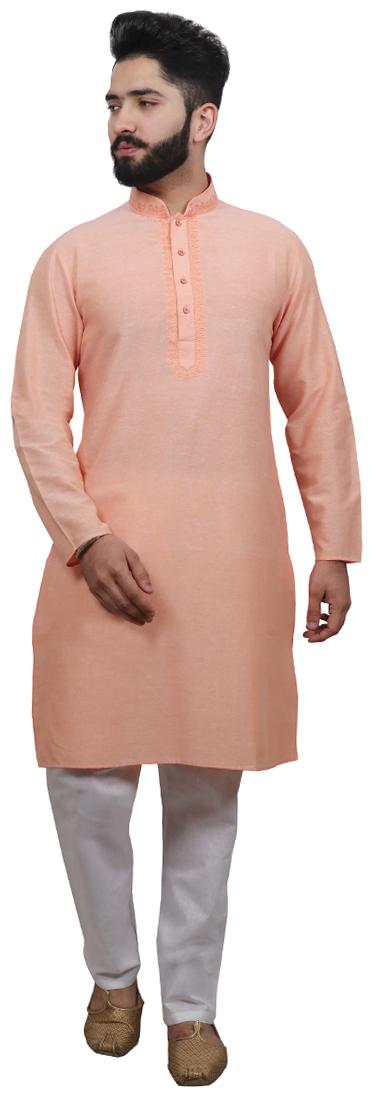 

SG LEMAN Kurta pyjamas For Men - Orange
