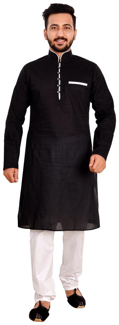 

SG LEMAN Kurta Pyjama set for Men Black