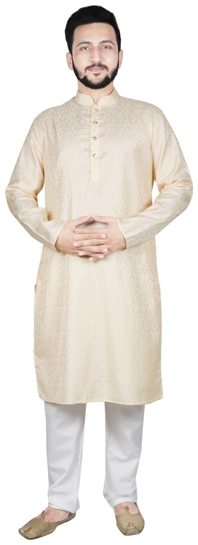 

SG LEMAN Kurta Pyjama Set For Men Beige and White color
