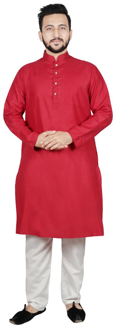 

SG LEMAN Kurta Pyjama For Men Maroon and White color