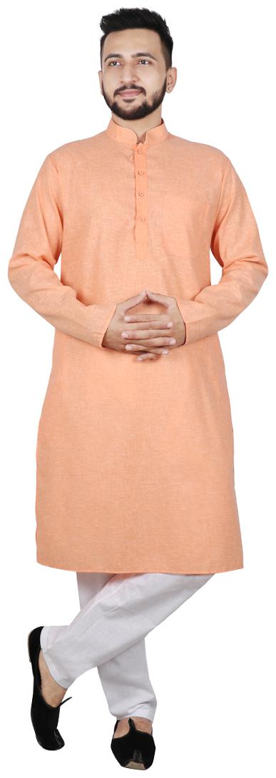 

SG LEMAN Kurta Pyjama For Men -Orange