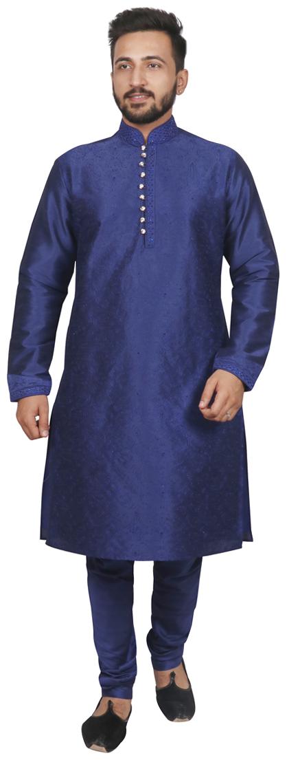 

SG LEMAN Kurta Pyjama set For Men Blue