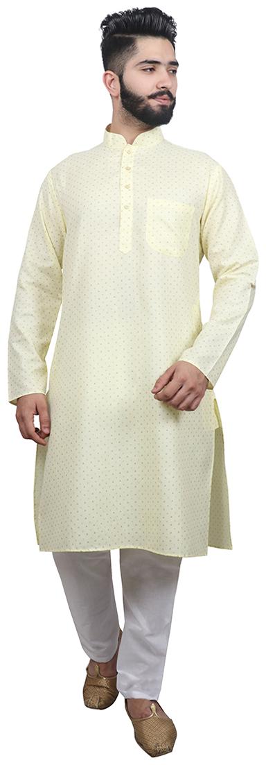 

SG LEMAN Kurta pyjamas For Men - Yellow