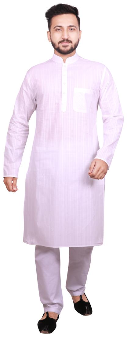 

SG LEMAN White Checked Kurta and Pyjamas