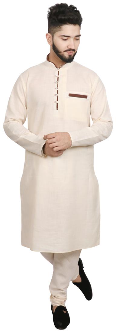 

SG LEMAN Kurta Pyjama set for Men - Cream
