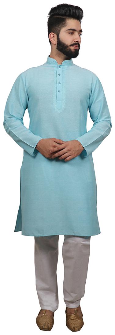 

SG LEMAN Kurta pyjamas For Men - Turquoise