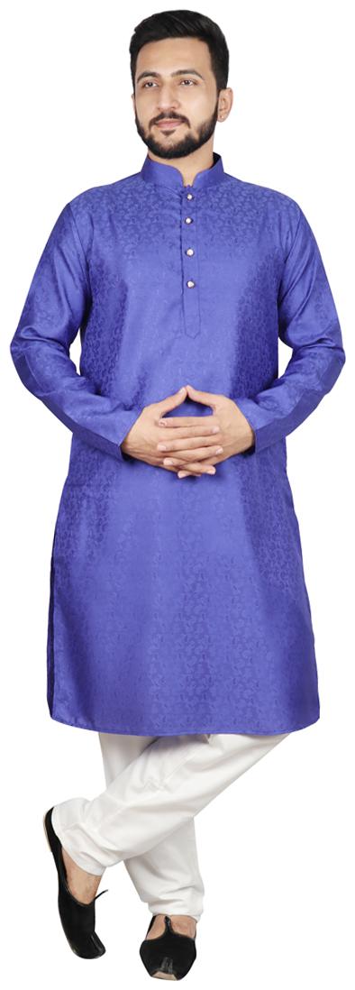 

SG LEMAN Kurta Pyjama Set For Men Blue and White color