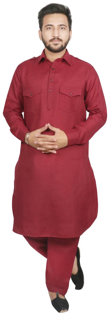 

SG LEMAN Kurta Pyjama set for Men Maroon