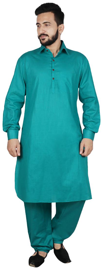 

SG LEMAN Kurta Pyjama Set For Men - Turquoise