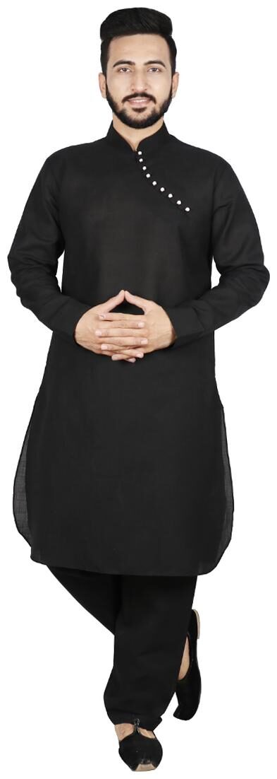 

SG LEMAN Kurta Pyjama Set For Men - Black