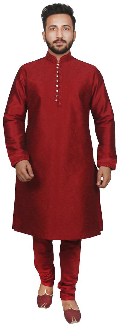 

SG LEMAN Kurta Pyjama set For Men Maroon
