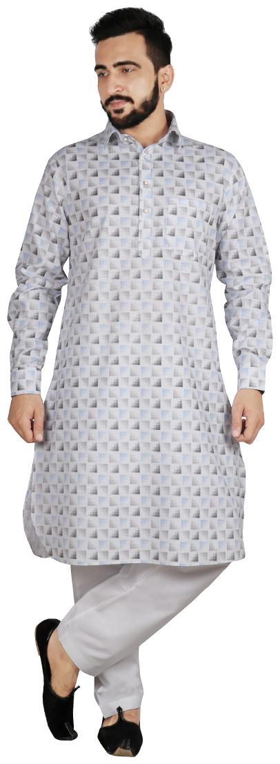 

SG Leman Kurta Pyjama Set For Men - Grey