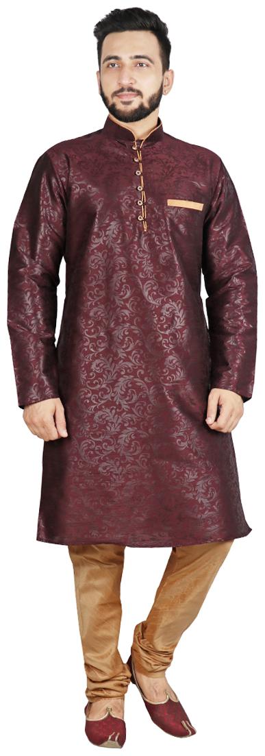 

SG Leman Kurta Pyjama Set For Men - Brown Gold