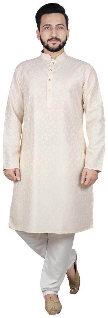 

SG LEMAN Kurta Pyjama Set For Men Beige and White color