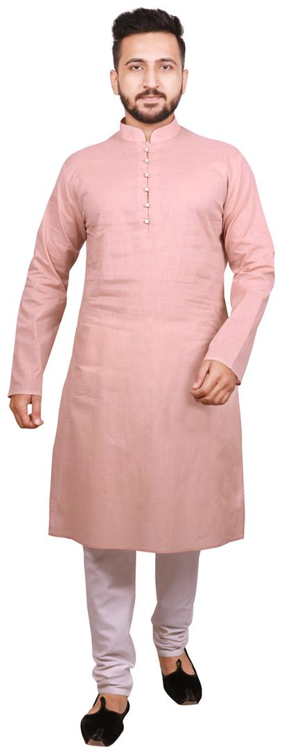 

SG LEMAN Peach Solid Kurta and Pyjamas