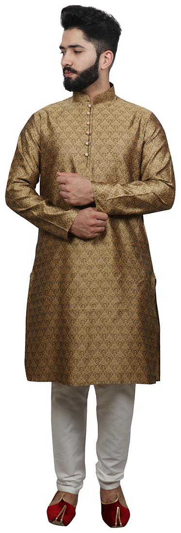 

SG LEMAN Luppi Kurta with Pyjamas For Men - Gold