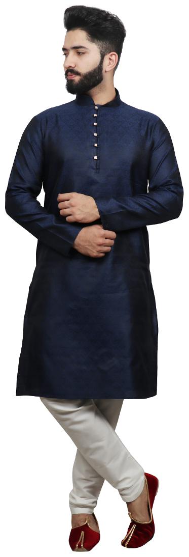 

SG LEMAN Luppi Kurta with Pyjamas For Men - Blue