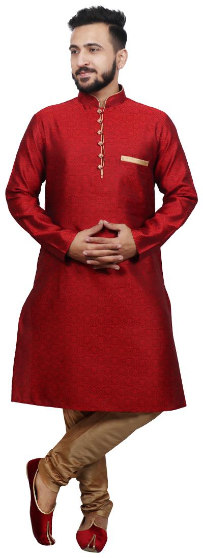 

SG LEMAN Maroon Printed Kurta and Pyjamas