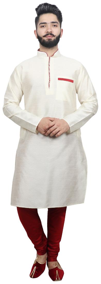 

SG LEMAN Luppi Kurta with Pyjamas For Men White